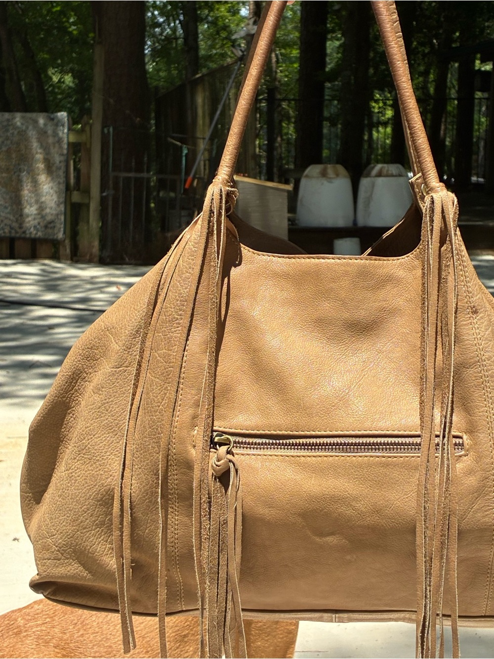 696Sorpresso tan leather snap top western vibe Preowned - Picture 10 of 11